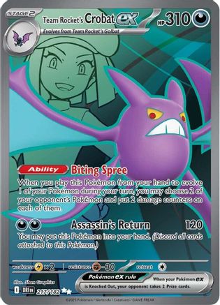 Image of Team Rocket's Crobat ex (217/182) [Scarlet & Violet: Destined Rivals]