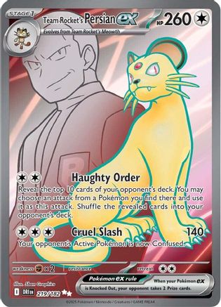 Image of Team Rocket's Persian ex (219/182) [Scarlet & Violet: Destined Rivals]