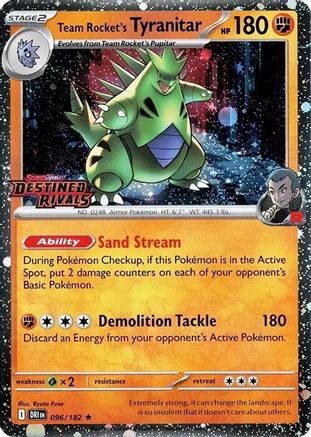 Image of Team Rocket's Tyranitar (096/182) (Destined Rivals Stamp) [Scarlet & Violet: Destined Rivals]