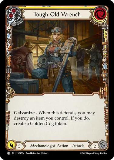Image of Tough Old Wrench (Yellow) [SEA034] (High Seas)  Rainbow Foil