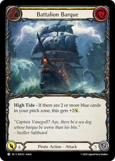 Image of Battalion Barque (Yellow) [SEA153] (High Seas)  Rainbow Foil