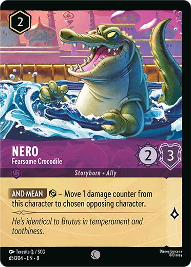 Image of Nero - Fearsome Crocodile (Cold Foil) (65/204) [Reign of Jafar]