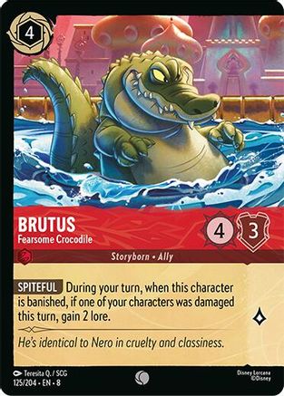 Image of Brutus - Fearsome Crocodile (Cold Foil) (125/204) [Reign of Jafar]