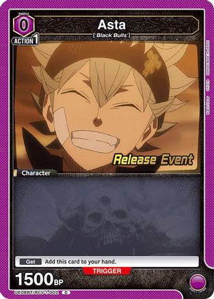 Image of Asta (002) (UE08BT/BCV-1-002) - UE08BT Black Clover Release Event Cards