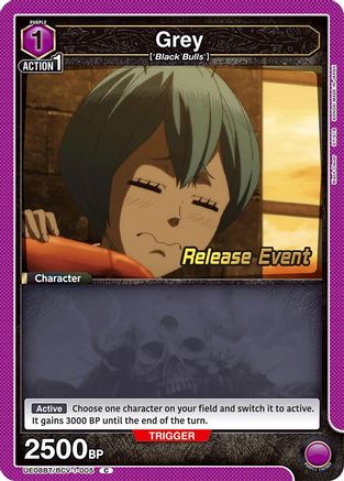Image of Grey (005) (UE08BT/BCV-1-005) - UE08BT Black Clover Release Event Cards