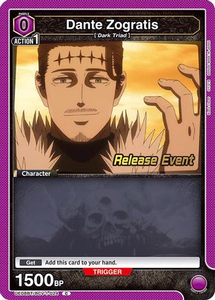 Image of Dante Zogratis (024) (UE08BT/BCV-1-024) - UE08BT Black Clover Release Event Cards