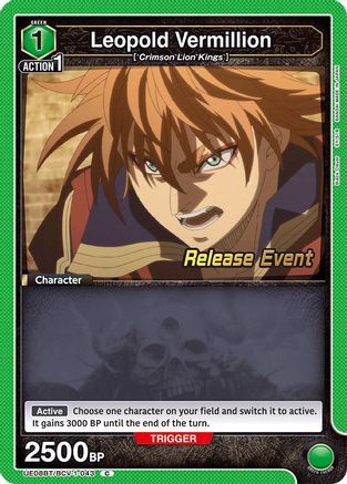 Image of Leopold Vermillion (UE08BT/BCV-1-043) - UE08BT Black Clover Release Event Cards