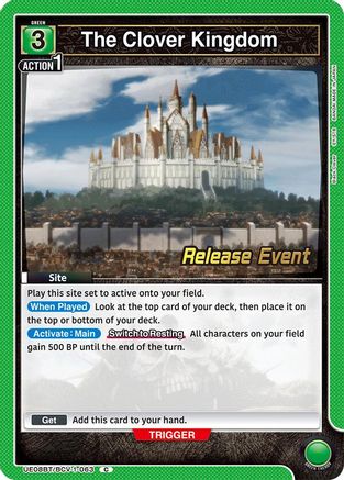 Image of The Clover Kingdom (UE08BT/BCV-1-063) - UE08BT Black Clover Release Event Cards