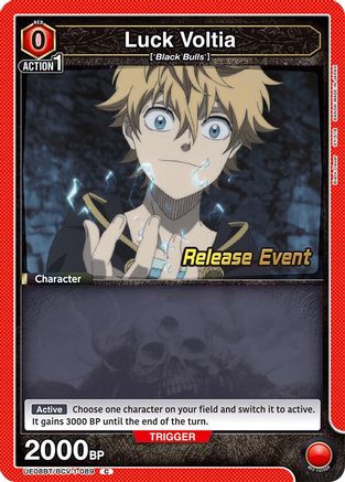 Image of Luck Voltia (089) (UE08BT/BCV-1-089) - UE08BT Black Clover Release Event Cards