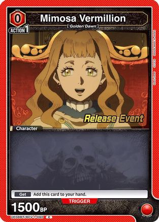Image of Mimosa Vermillion (090) (UE08BT/BCV-1-090) - UE08BT Black Clover Release Event Cards