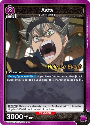 Image of Asta (003) (UE08BT/BCV-1-003) - UE08BT Black Clover Release Event Cards