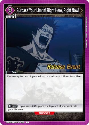 Image of Surpass Your Limits! Right Here, Right Now! (UE08BT/BCV-1-030) - UE08BT Black Clover Release Event Cards