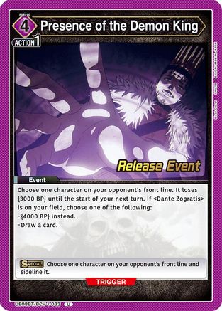 Image of Presence of the Demon King (UE08BT/BCV-1-033) - UE08BT Black Clover Release Event Cards