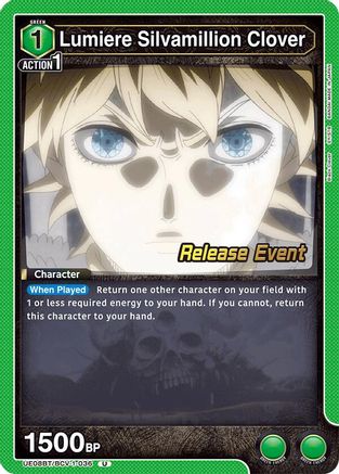 Image of Lumiere Silvamillion Clover (UE08BT/BCV-1-036) - UE08BT Black Clover Release Event Cards