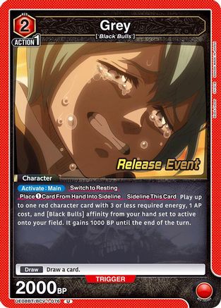 Image of Grey (076) (UE08BT/BCV-1-076) - UE08BT Black Clover Release Event Cards