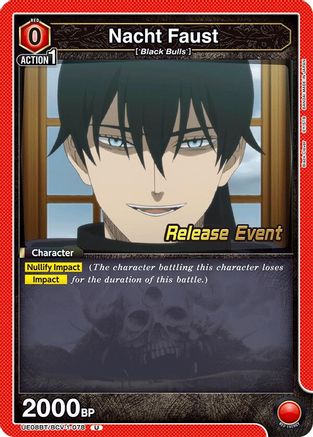 Image of Nacht Faust (078) (UE08BT/BCV-1-078) - UE08BT Black Clover Release Event Cards