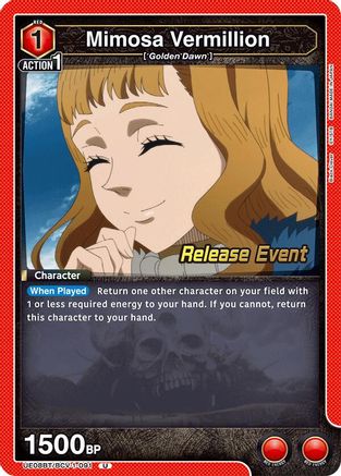 Image of Mimosa Vermillion (091) (UE08BT/BCV-1-091) - UE08BT Black Clover Release Event Cards