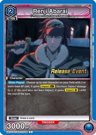 Image of Renji Abarai (026) (UEX01BT/BLC-2-026) - UEX01BT BLEACH ThousandYear Blood War Vol2 Release Event Cards