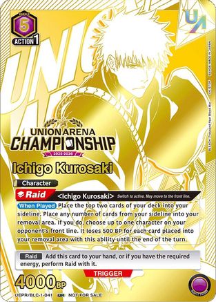 Image of Ichigo Kurosaki (Regionals 25-26) (UEPR/BLC-1-041) - Union Arena Promotion Cards Foil