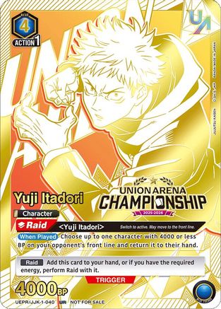 Image of Yuji Itadori (Regionals 25-26) (UEPR/JJK-1-040) - Union Arena Promotion Cards Foil