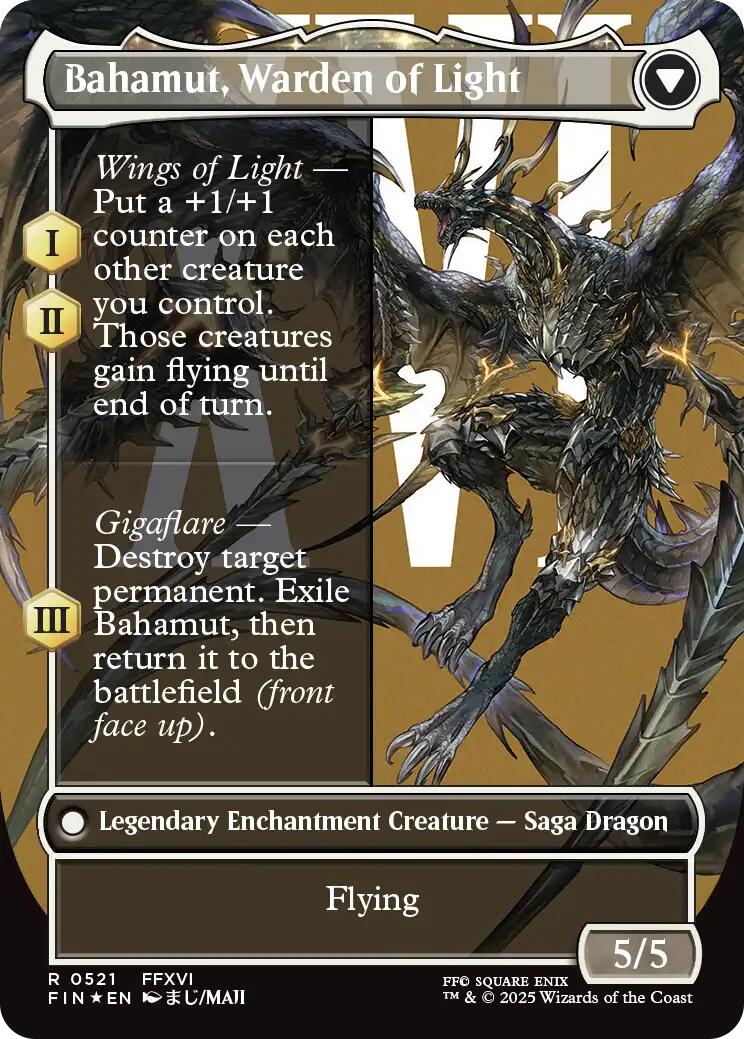 Image of Dion, Bahamut's Dominant // Bahamut, Warden of Light (Borderless) (Surge Foil) [FINAL FANTASY]