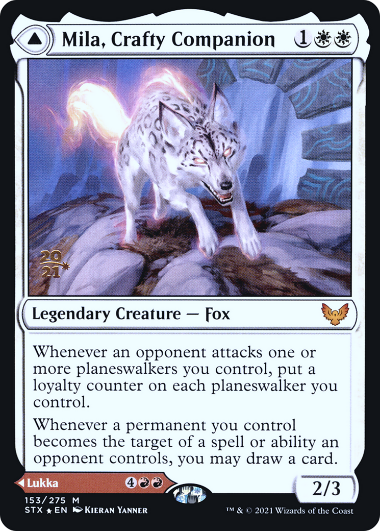 Image of Mila, Crafty Companion // Lukka, Wayward Bonder [Strixhaven: School of Mages Prerelease Promos]