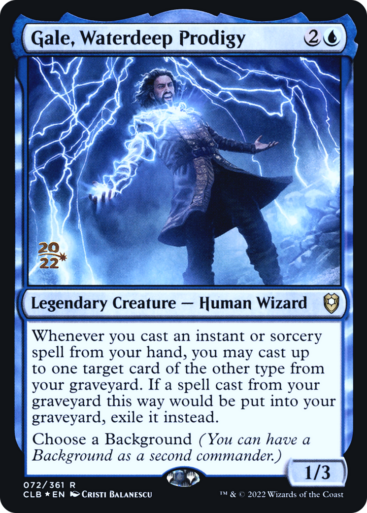 Image of Gale, Waterdeep Prodigy [Commander Legends: Battle for Baldur's Gate Prerelease Promos]