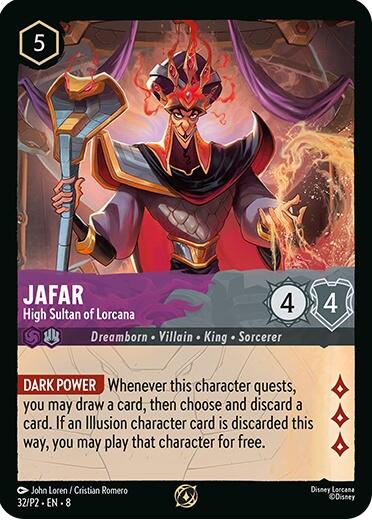 Image of Jafar - High Sultan of Lorcana (Store Champion Participant) (32/P2) [Promo Cards]