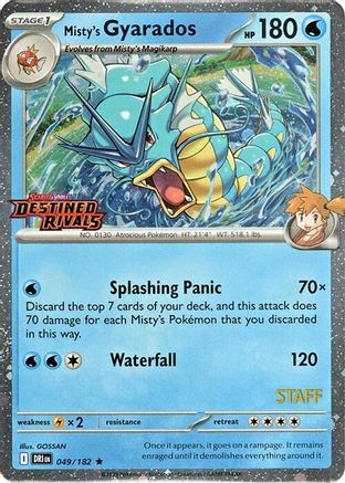 Image of Misty's Gyarados (049/182) (Prerelease Staff) [Scarlet & Violet: Destined Rivals]