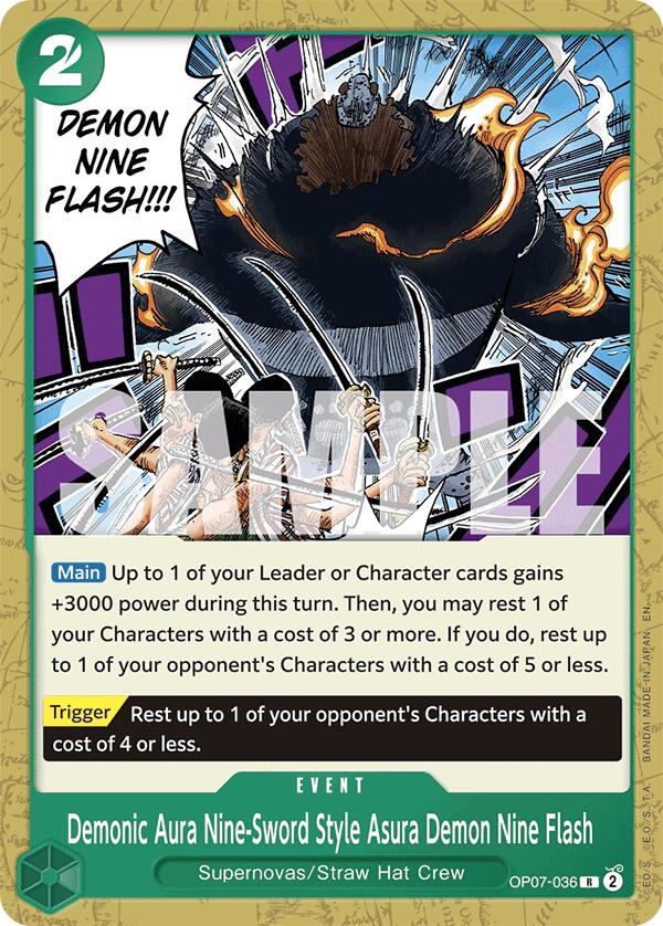 Image of Demonic Aura Nine-Sword Style Asura Demon Nine Flash (Reprint) [Starter Deck: GREEN Jewelry Bonney]