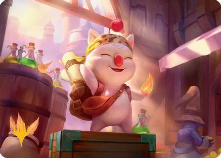 Image of Stiltzkin, Moogle Merchant Art Card (Gold-Stamped Planeswalker Symbol) [FINAL FANTASY Art Series]