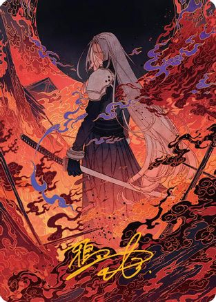 Image of Nibelheim Aflame Art Card (Gold-Stamped Signature) [FINAL FANTASY Art Series]