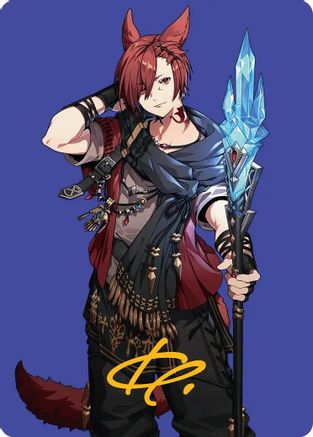 Image of G'raha Tia, Scion Reborn Art Card (51) (Gold-Stamped Signature) [FINAL FANTASY Art Series]