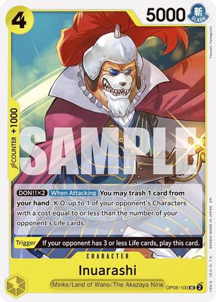 Image of Inuarashi (Reprint) (OP06-100) - Starter Deck 28: GREEN/YELLOW Yamato