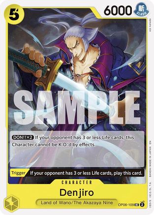 Image of Denjiro (Reprint) (OP06-109) - Starter Deck 28: GREEN/YELLOW Yamato