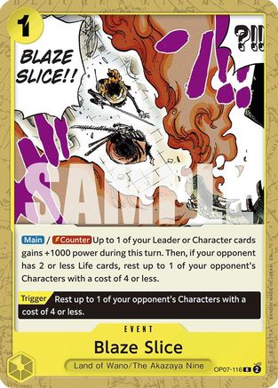 Image of Blaze Slice (Reprint) (OP07-116) - Starter Deck 28: GREEN/YELLOW Yamato