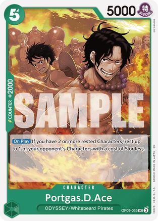Image of Portgas.D.Ace (Reprint) (OP09-035) - Starter Deck 28: GREEN/YELLOW Yamato