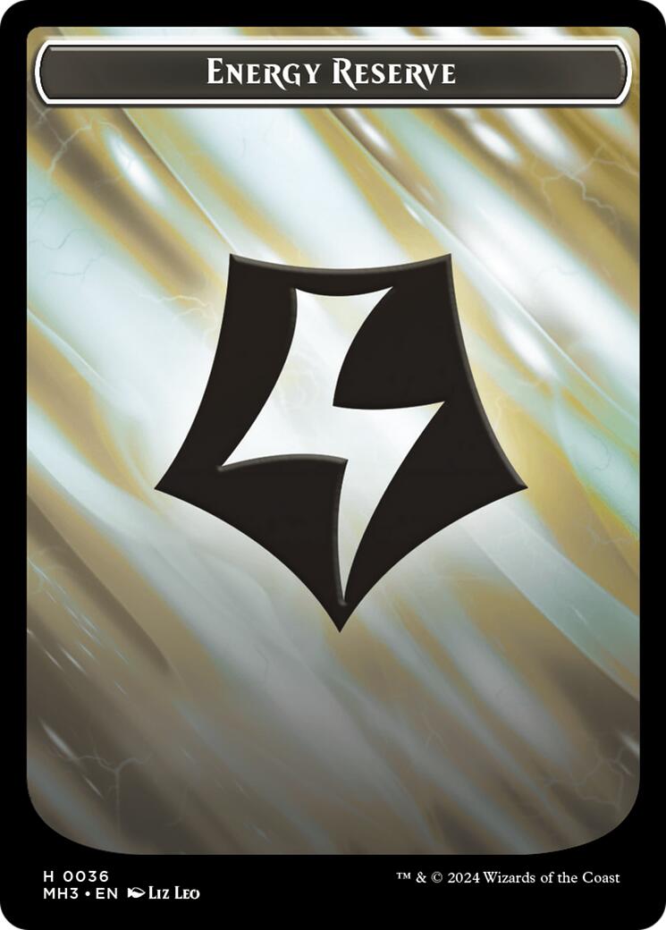 Image of Angel // Energy Reverse Double-Sided Token [Modern Horizons 3 Tokens]