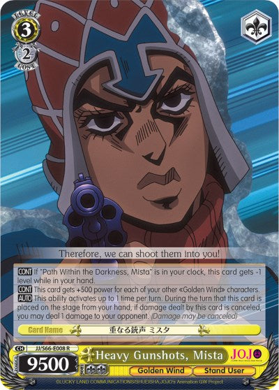 Image of Heavy Gunshots, Mista (JJ/S66-E008 R) [JoJo's Bizarre Adventure: Golden Wind]