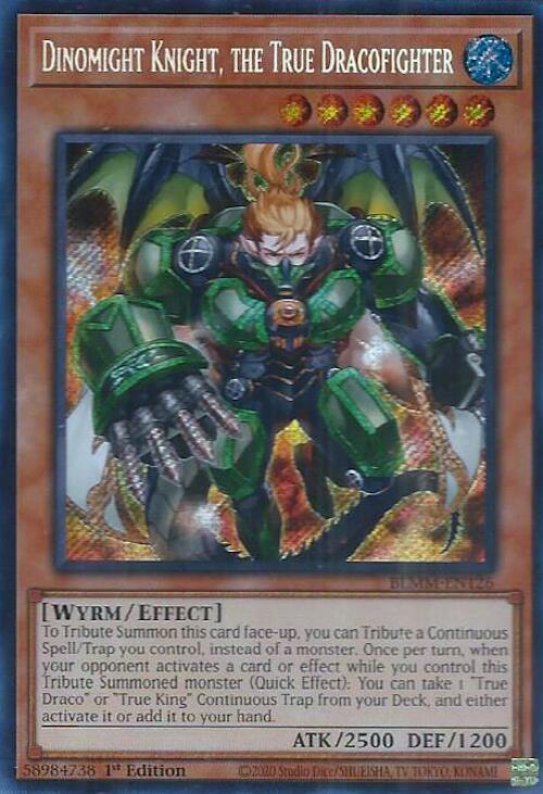 Image of Dinomight Knight, the True Dracofighter [BLMM-EN126] Secret Rare