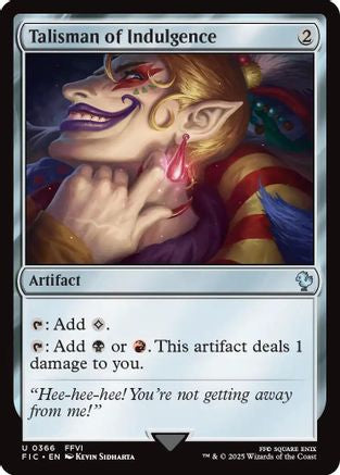 Image of Talisman of Indulgence (Surge Foil) [FINAL FANTASY Commander]