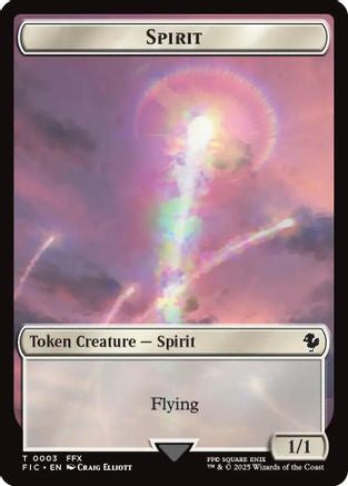 Image of Spirit // Squid Double-Sided Token (Surge Foil) [FINAL FANTASY Commander Tokens]