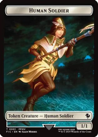 Image of Human Soldier // Hero (0009) Double-Sided Token [FINAL FANTASY Commander Tokens]
