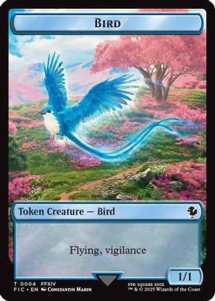 Image of Bird // Hero (0029) Double-Sided Token (Surge Foil) [FINAL FANTASY Commander Tokens]