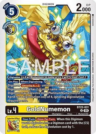 Image of GoldNumemon [BT22-031] [Cyber Eden]