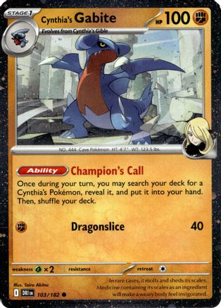 Image of Cynthia's Gabite (103/182) (Cosmos Holo) [Miscellaneous Cards]