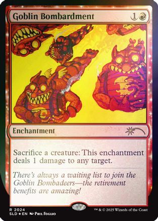 Image of Goblin Bombardment (2024) (Rainbow Foil) [Secret Lair Drop Series]