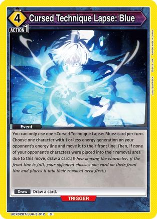 Image of Cursed Technique Lapse: Blue (UEX02BT/JJK-3-012) - UEX02BT Jujutsu Kaisen Vol2
