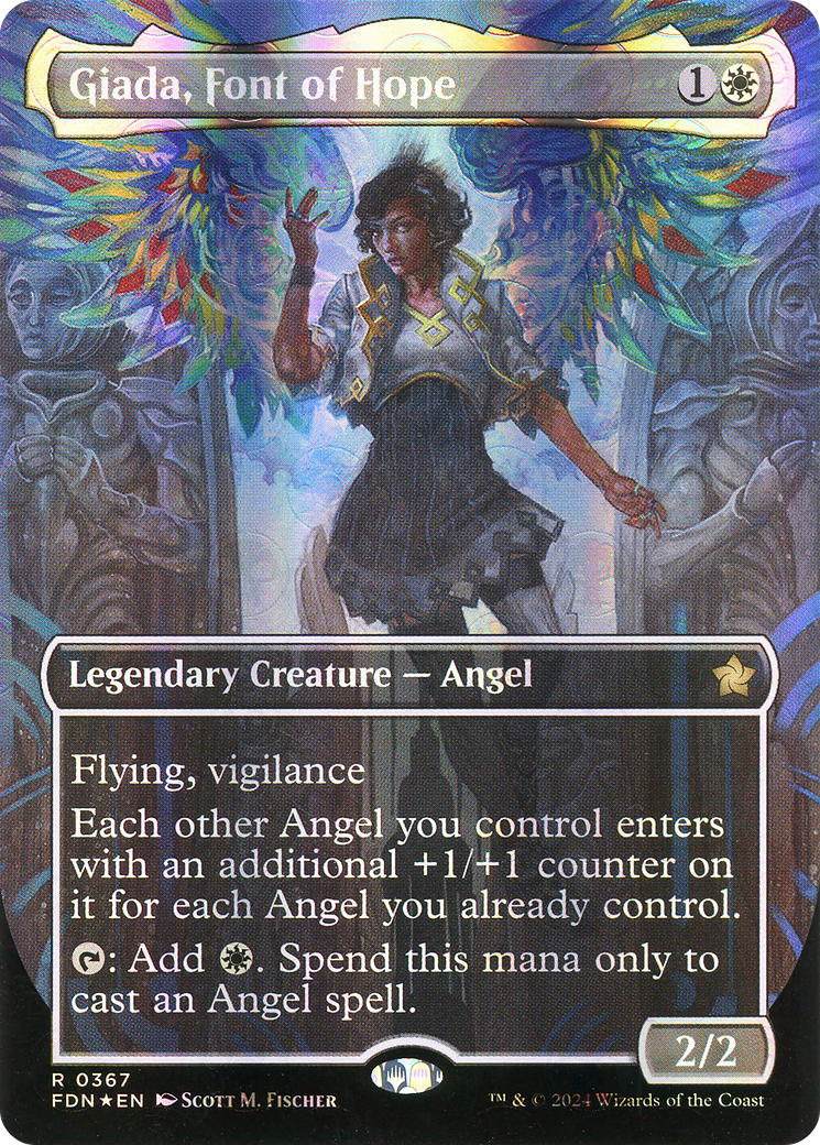Image of Giada, Font of Hope (Borderless) (Mana Foil) [Foundations]