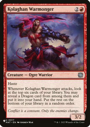 Image of Kolaghan Warmonger [The List]